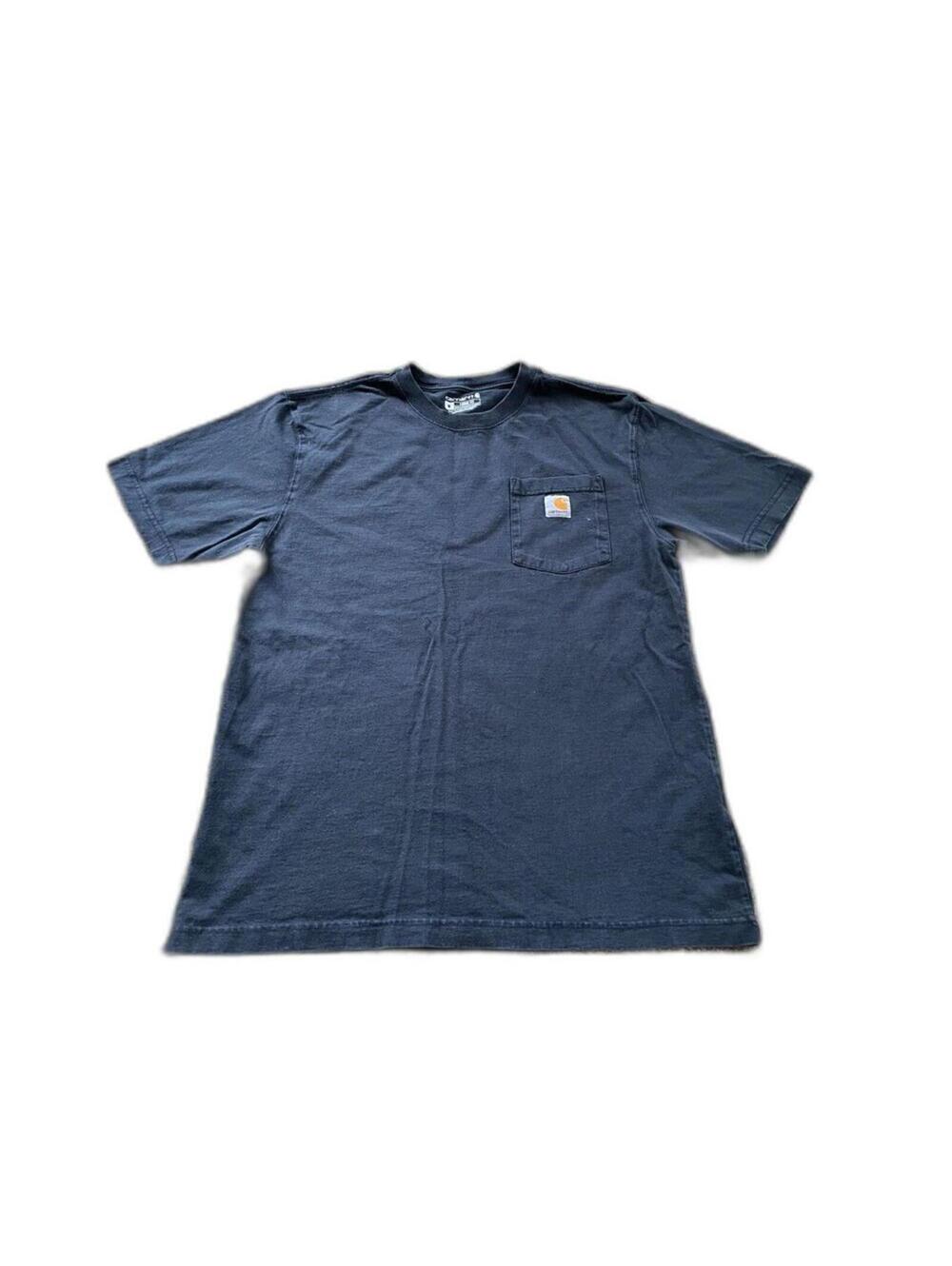 Men's Carhartt pocket t-shirt short sleeve M Medium loose fit navy blue